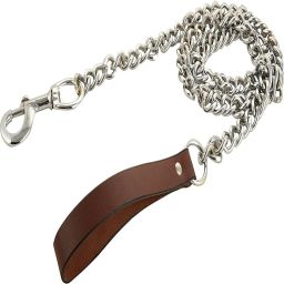 Leather Braided Dog Leash/Chain, Large (Silver) 60 cm Dog & Cat Chain Leash-16