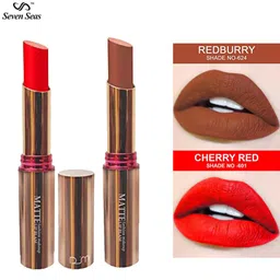 Seven Seas Set of 2 Matte With You Lipstick - Cherry Red 601 & Redburry 624 image 3
