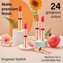 Seven Seas Set of 2 Matte With You Lipstick - Cherry Red 601 & Redburry 624 image 2