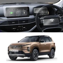 FriendZon Screen Guard for 9H Screen Guard For TATA SAFARI 2023 FACELIFT (10.25 INCH) (Combo) INFOTAINMENT + DIGITAL INSTRUMENT CLUSTER + STEERING Protector || Pure(O) Adventure Adventure+ Car Dispaly-image-86