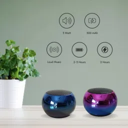 AJ HUB Waterproof Blue Mini Boost Speaker With Bluetooth Technology with Google, Alexa & Siri Assistant Smart Speaker image 4
