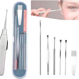 Ear Wax Cleaner Tools kit Stick Set Spring Curette with Earpick-image-28