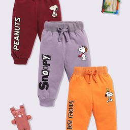 YK X Minute Mirth Infant Boys Assorted Set of 3 Pure Cotton Joggers-17