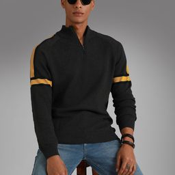 High Star Mock Collar Long Sleeves Acrylic Pullover Sweaters-image-17