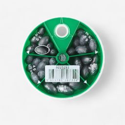 LONG DRILLED OLIVE 5-compartment fishing sinkers box-image-85