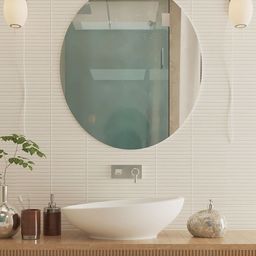 Art Street Transparent Glass Round Wall Mirror-20