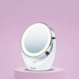 beurer White BS 49 Round Floor Mount Standing Mirror With Bright LED Light-28