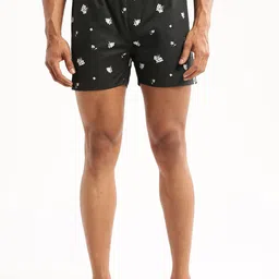 SHOWOFF Slim Fit Conversational Printed Cotton Boxer AM-126-8_Black-image-63