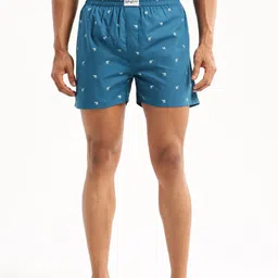 SHOWOFF Slim Fit Conversational Printed Cotton Boxer AM-126-7_Teal-image-17