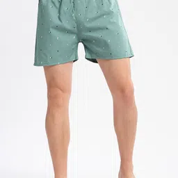 SHOWOFF Geometric Printed Pure Cotton Boxers AM-141-13_SeaGreen-image-49
