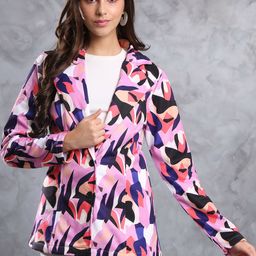 TANDUL Printed Notched Lapel Slim Fit Single Breasted Blazers-picture-10
