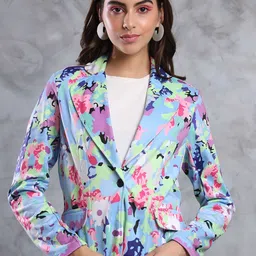 TANDUL Printed Notched Lapel Slim Fit Single Breasted Blazers-picture-44