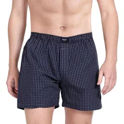 Pepe Jeans Men Navy Blue & White Checked Boxers-image-55
