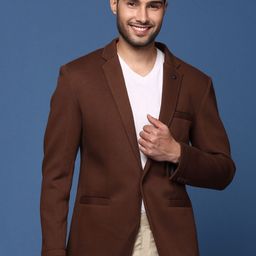 SHOWOFF Slim Fit Formal Cotton Single Breasted Blazer-picture-51