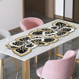 PURINA'S White & Black Embroidered Dining Table Runner-23