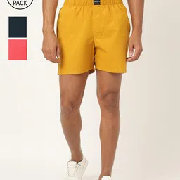 FREECULTR Men Pack of 3 Solid Above Knee Length Shorts-picture-28
