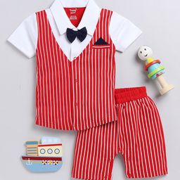 Toonyport Boys Striped Pure Cotton Shirt With Shorts-image-93