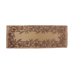 YWULY Brown Beads Embellished Dining Table Runner-16
