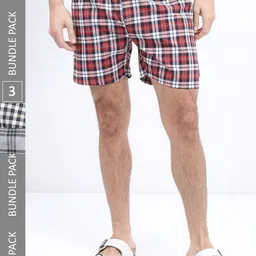 HIGHLANDER Men Pack Of 3 Checked Boxers HLBX000017-image-38