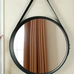 TIED RIBBONS Black Round Shaped Framed Wall Hanging Mirror-26