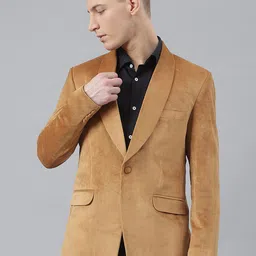 MR BUTTON Slim-Fit Shawl Collar Single-Breasted Formal Blazer-image-67