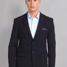 AD By Arvind Notched Lapel Collar Slim-Fit Single Breasted Blazer-image-80