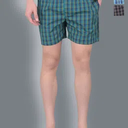Force NXT Pack Of 3 Checked Pure Cotton Boxers-image-24