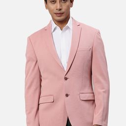 Park Avenue Self-Design Super Slim-Fit Notched Lapel Single Breasted Formal Blazer-picture-12