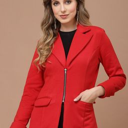 KASSUALLY Women Notched Lapel Single-Breasted Casual Cheery Red Blazer-image-46