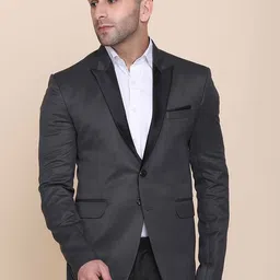 TAHVO Notched Lapel Single-Breasted Slim Fit Formal Blazers-image-40