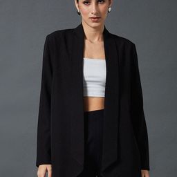SASSAFRAS worklyf Comfort Fit Shawl Collar Front Open Blazer-4