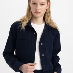 DeFacto Spread Collar Crop Tailored Jacket-3