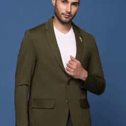 SHOWOFF Slim-Fit Cotton Single-Breasted Blazer-picture-48