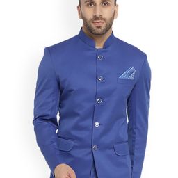 REFULGENT Mandarin Collar Bandhagala Party Blazer-image-22