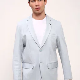 SHOWOFF Men Slim-Fit Single-Breasted Cotton Blazer-image-26