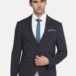 Blackberrys TechPro Men Black Striped Single-Breasted Pure Cotton Formal Blazers-image-45