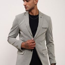 SHOWOFF Men Slim-Fit Single-Breasted Cotton Blazer-image-72