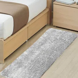 Saral Home Grey Shaggy Anti- Slip Floor Runner-10