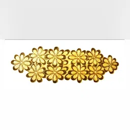 YWULY Yellow & Brown Embellished Dining Table Runner-27