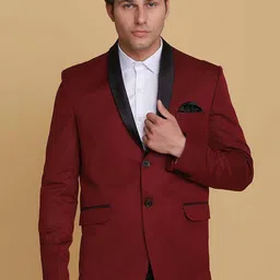TAHVO Shawl Collar Tuxedo Slim Fit Party Blazer-image-51