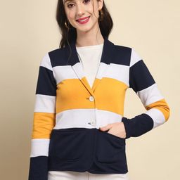 TANDUL Colourblocked Single-Breasted Casual Blazer-12