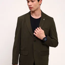 SHOWOFF Slim Fit Cotton Single-Breasted Blazer-image-99