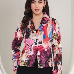 BAESD Printed Slim-Fit Single Breasted Blazer-image-84