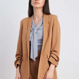 SALT ATTIRE Open Front Long Sleeves Blazer-6