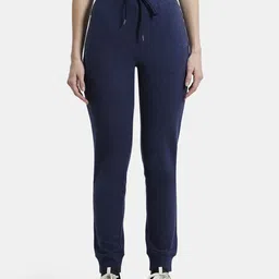 Jockey Women Navy Blue Solid Slim Fit Joggers-image-52