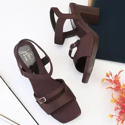 JM Looks Open Toe Block Heels-35