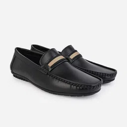 Styli Men Slip On Square Toe Single Band Loafers-16