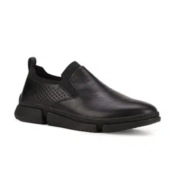 Hush Puppies Men Black Perforations Leather Slip-On Sneakers-image-51