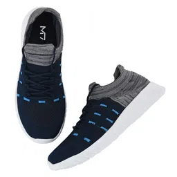 BIRDE Men Blue Woven Design Slip-On Sneakers-38