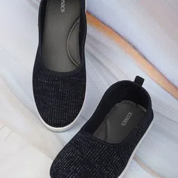 ICONICS Women Navy Blue Woven Design Slip-On Sneakers-picture-16